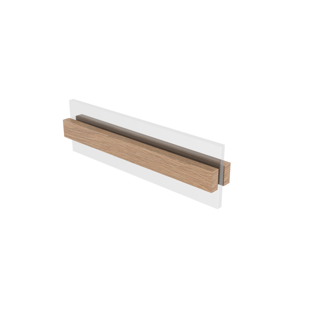 OTIF Tenzo Detailrendering mit Glas und schmaler aufgeklebter Sprosse aus Massiveiche